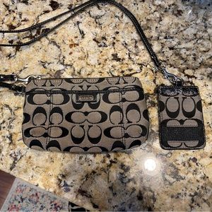 Coach matching wristlet and lanyard
